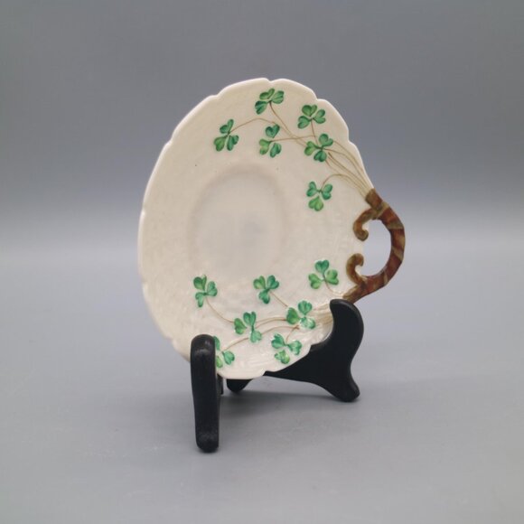 Belleek Bone China Butter PlateIrish Belleek Butter Dish, 3rd Black Mark, Third - Picture 2 of 6